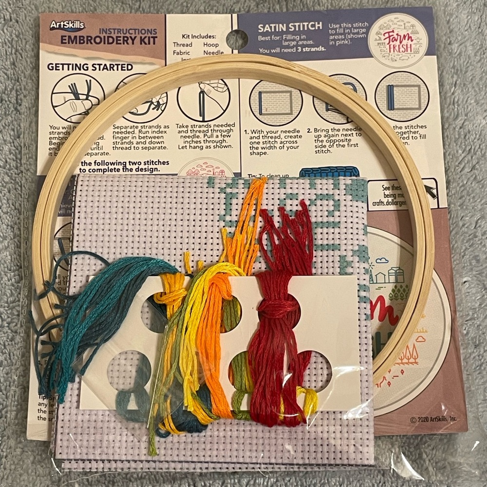 Rustic Farm Fresh Embroidery Kit - Multi - Picture 4 of 8